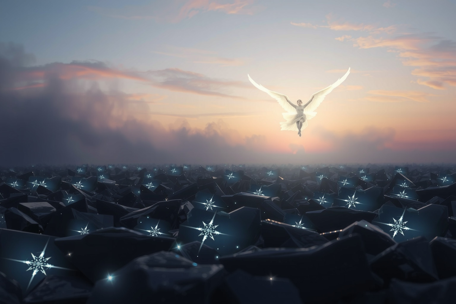 Sognare di volare sull’ossidiana simboleggia libertà e trasformazione interiore.