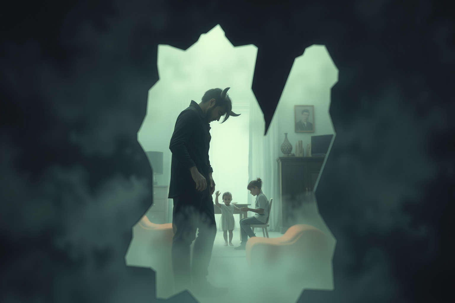 Sognare Satana in casa indica conflitti e tensioni familiari imminenti.