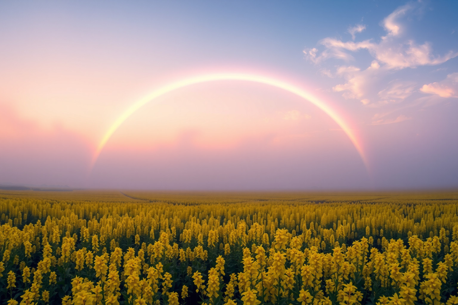 Sognare colza e arcobaleno simboleggia speranza e nuove opportunità.