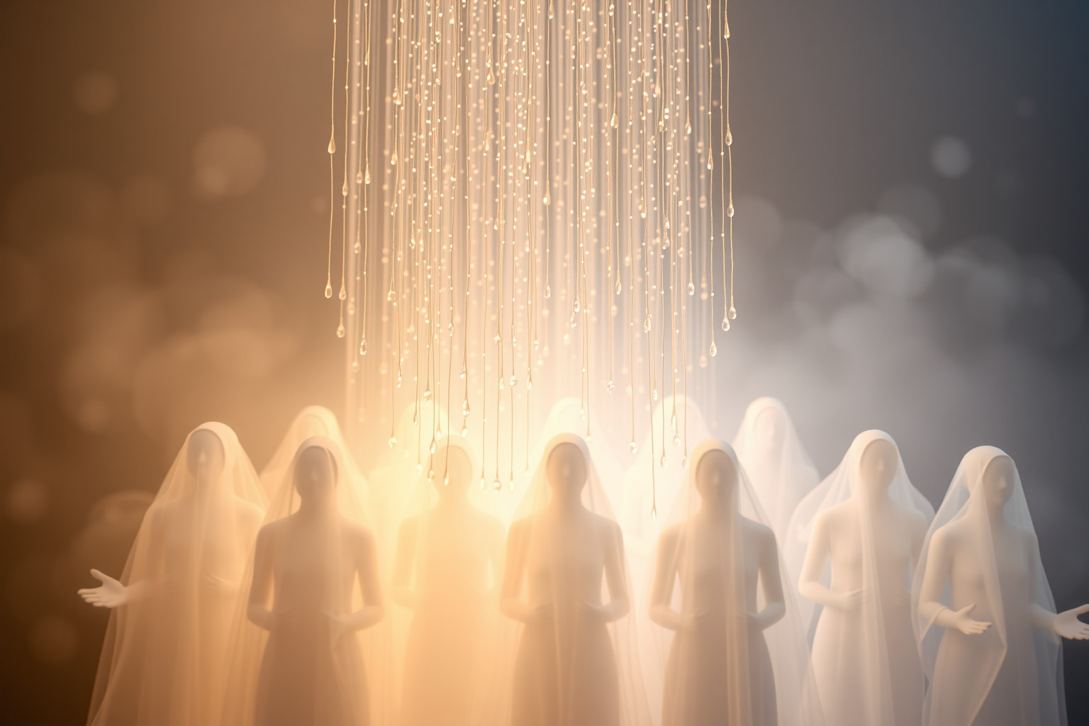 Sognare un coro sotto la pioggia simboleggia rinascita emotiva e purificazione.