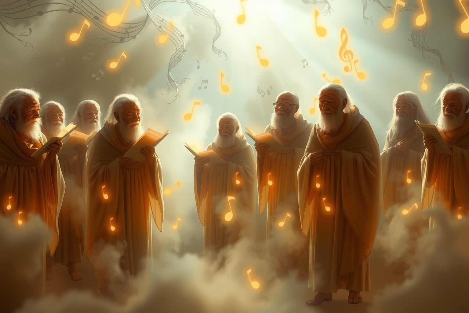 Sognare un coro di anziani simboleggia saggezza e tradizioni profonde.