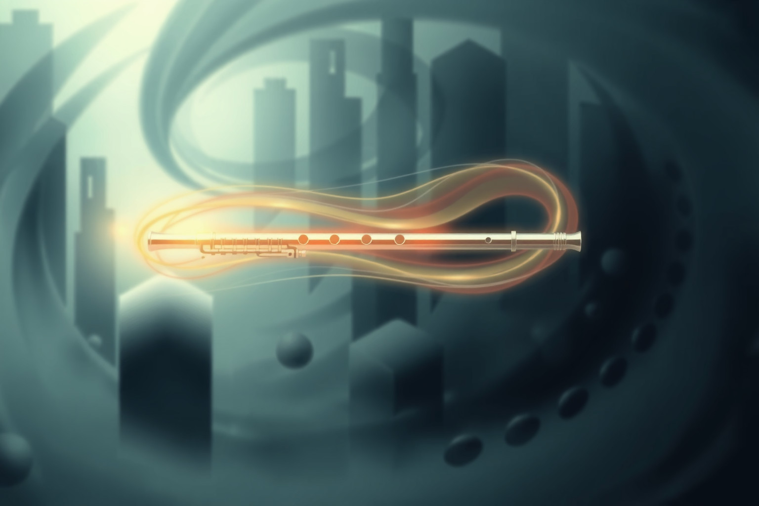 Sognare un flauto piccolo in città riflette stress e confusione interna.