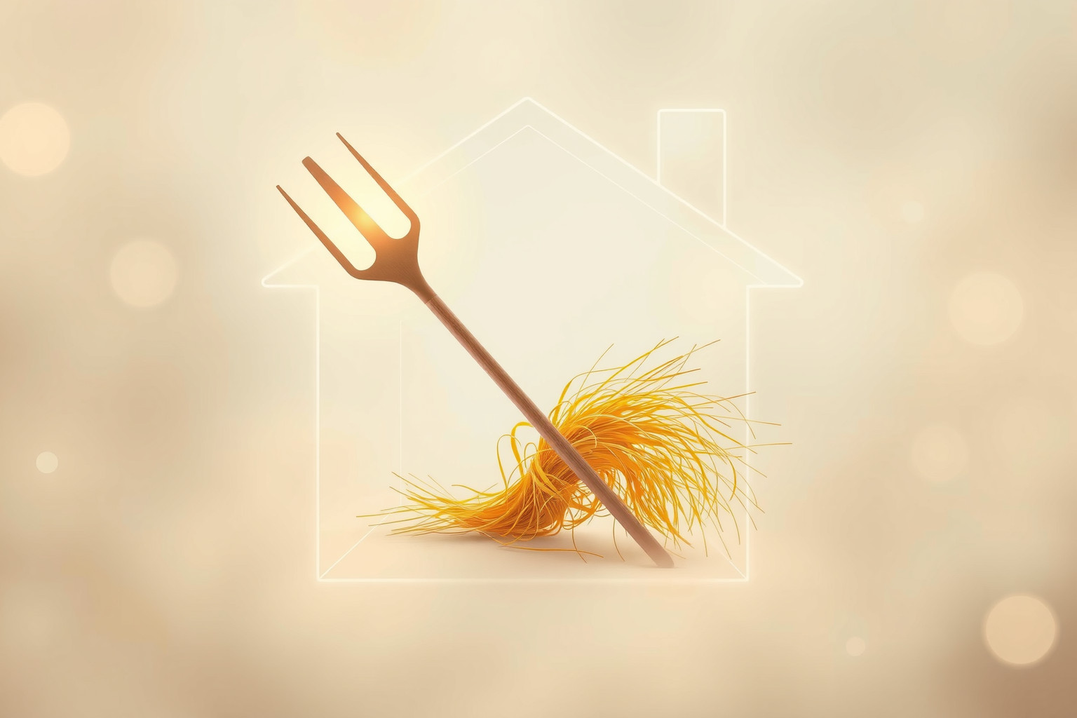 Sognare un forcone in casa simboleggia conflitti interiori nascosti.