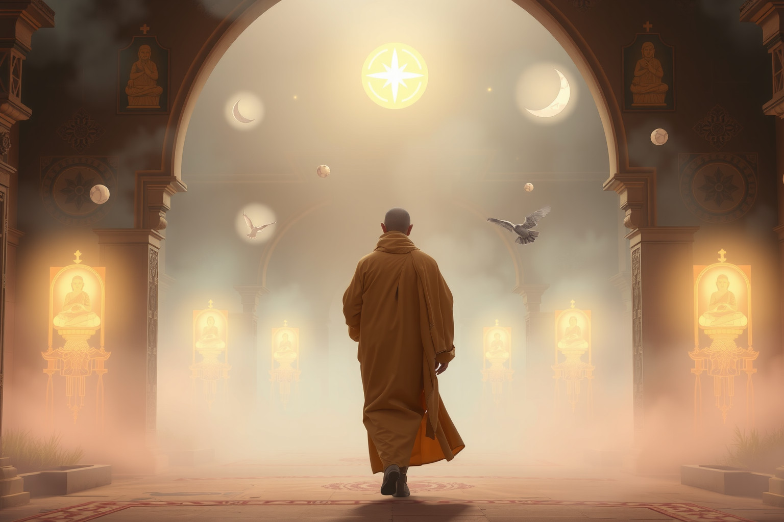 Sognare un frate in monastero simboleggia pace e spiritualità interiore.