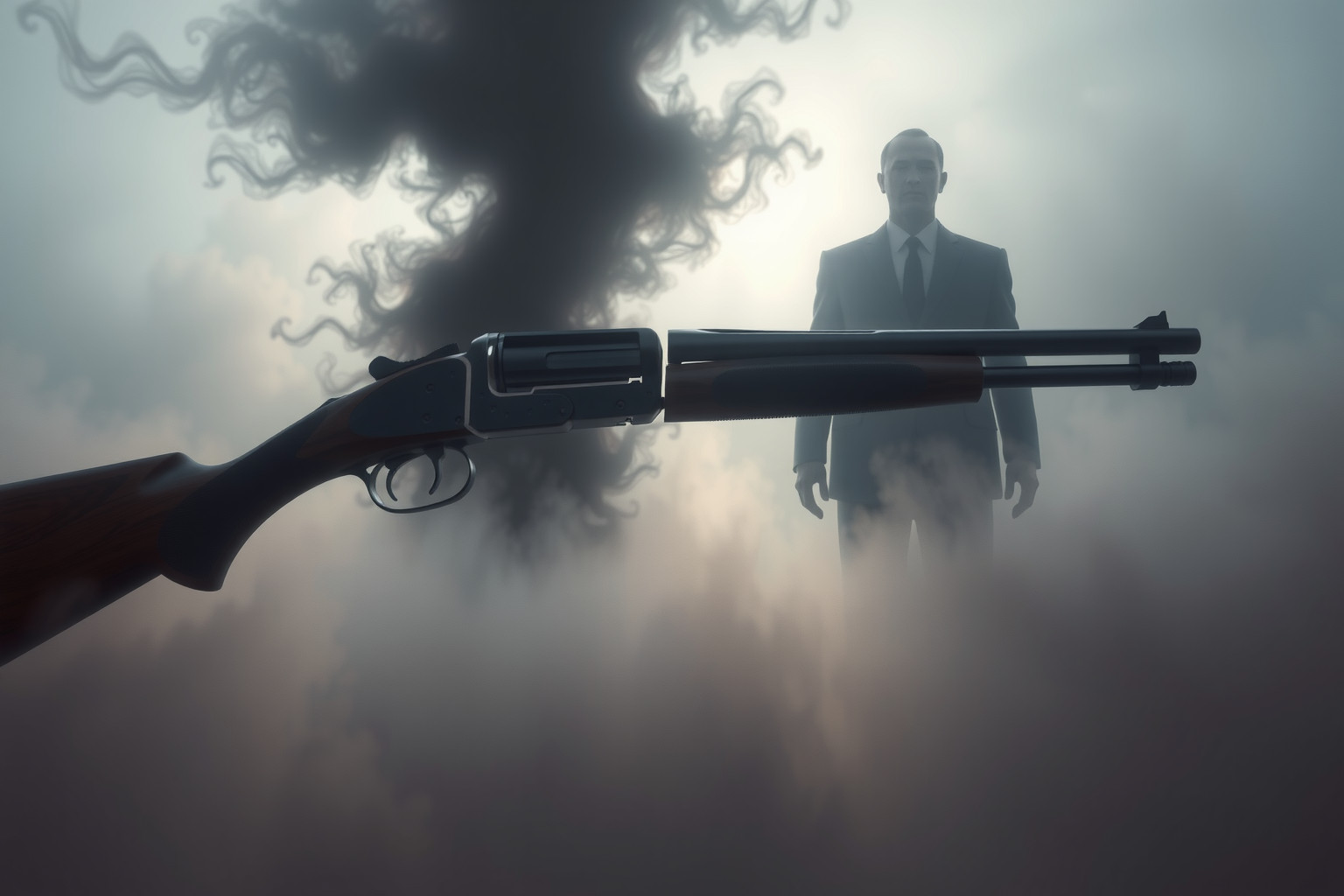 Sognare figure autoritarie con fucile a canne mozze simboleggia controllo.