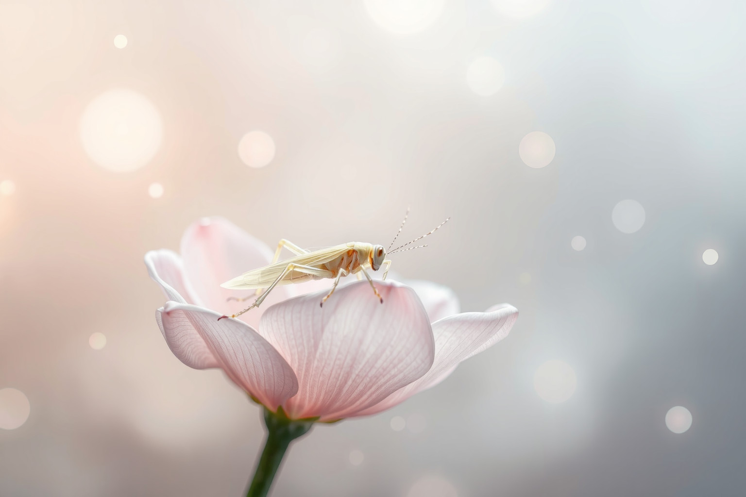 Il grillo bianco simboleggia purezza e rinascita nei sogni.