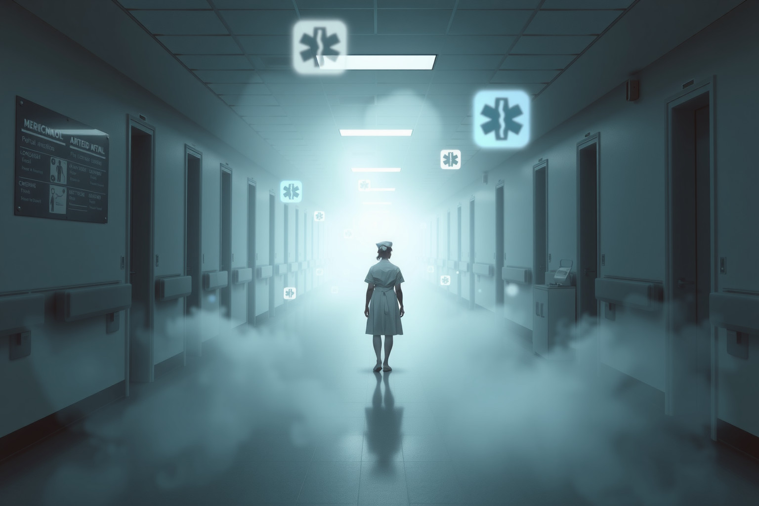 Sognare un infermiere in ospedale deserto simboleggia solitudine e cura interiore.
