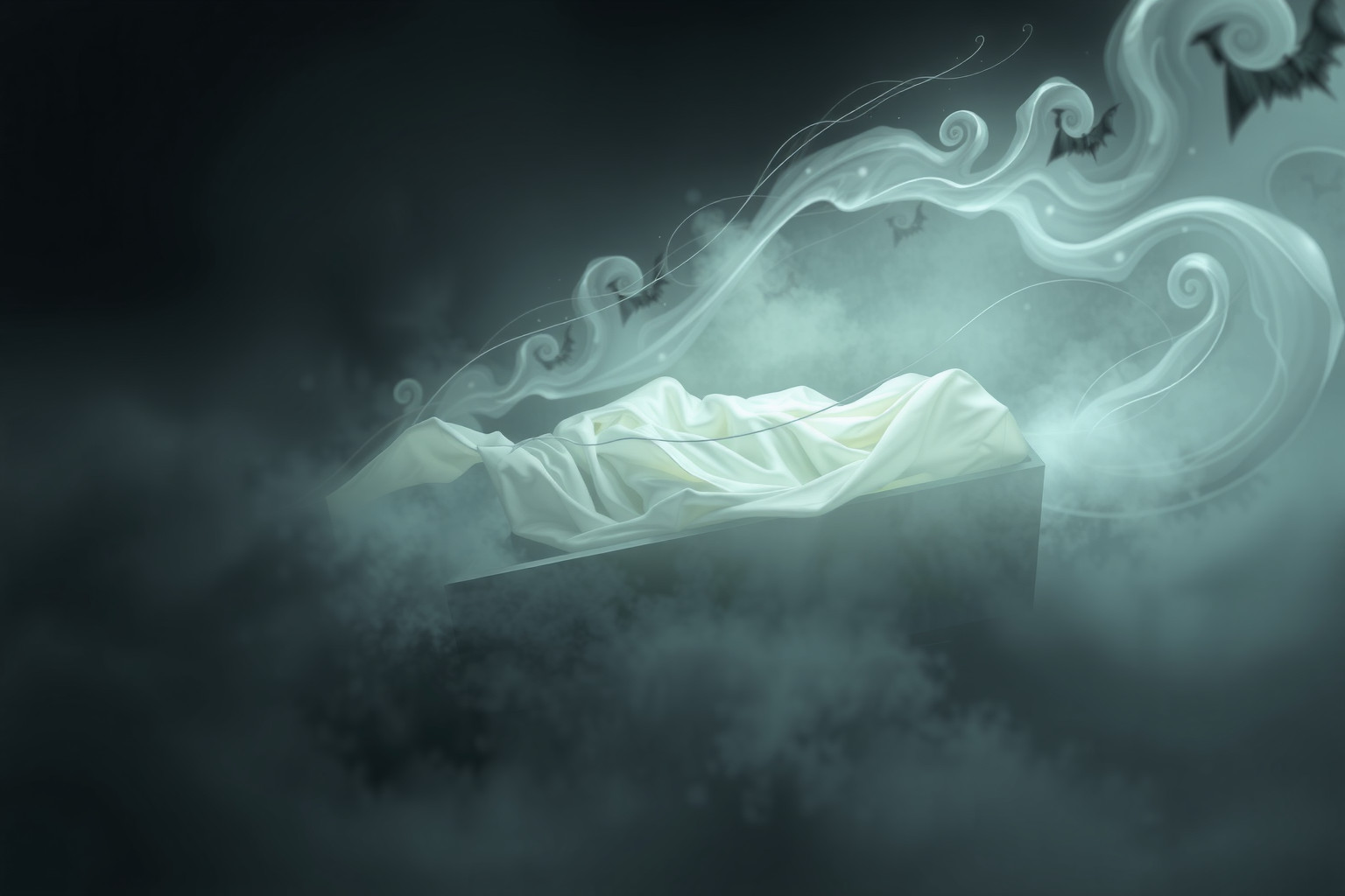 Sognare un lenzuolo funebre riflette ansia e trasformazioni imminenti.