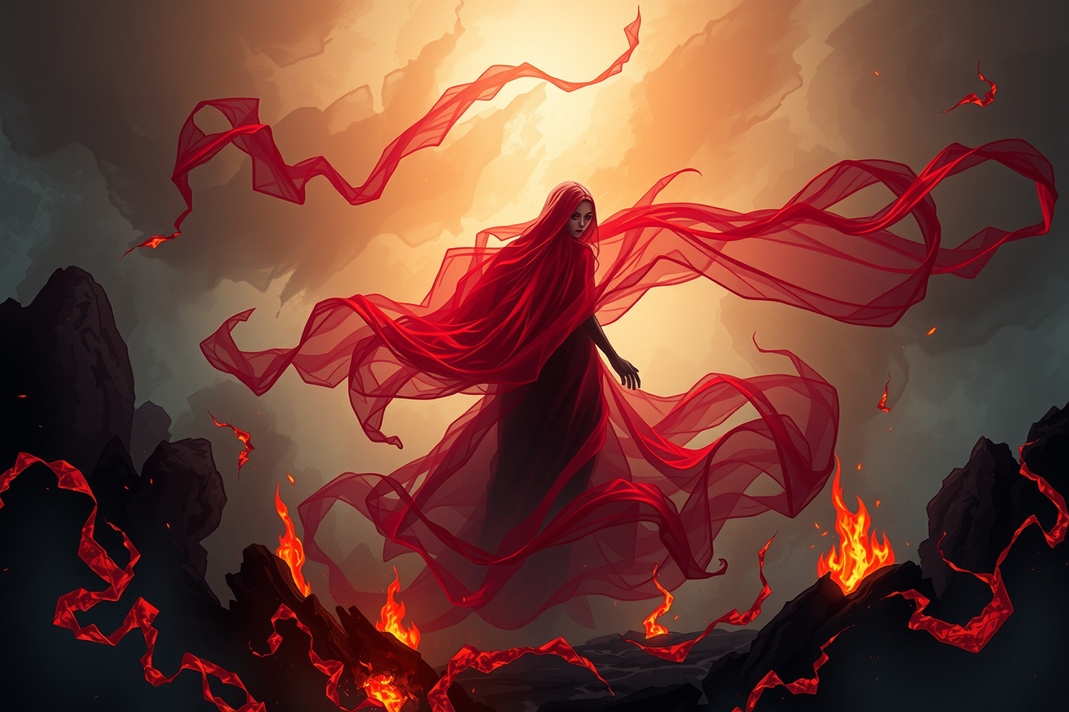 Sognare un lenzuolo funebre rosso segnala pericolo e intensa passione.