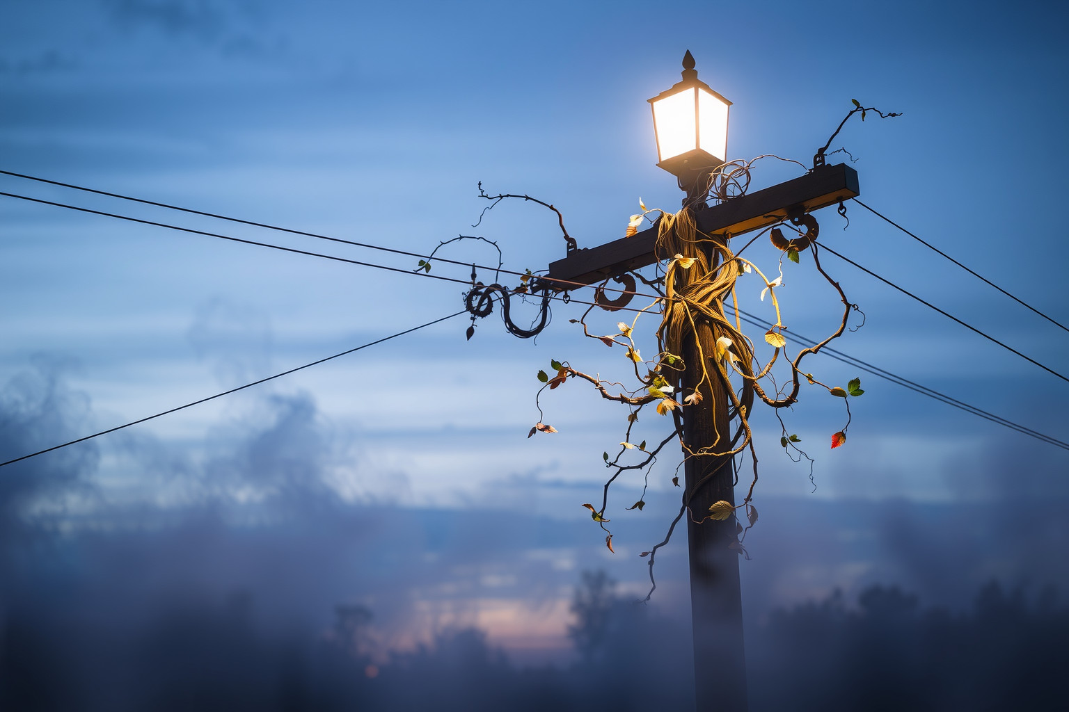 Sognare pali avvolti da vegetazione simboleggia ostacoli nascosti.