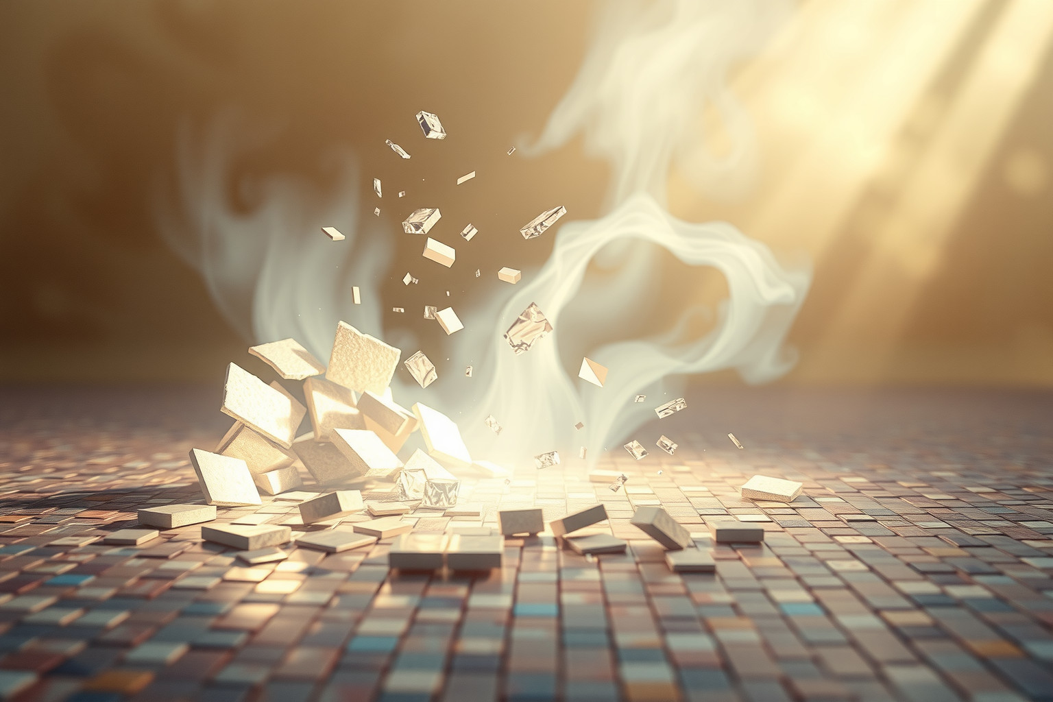 Sognare mosaici che si dissolvono simboleggia trasformazioni interiori profonde.