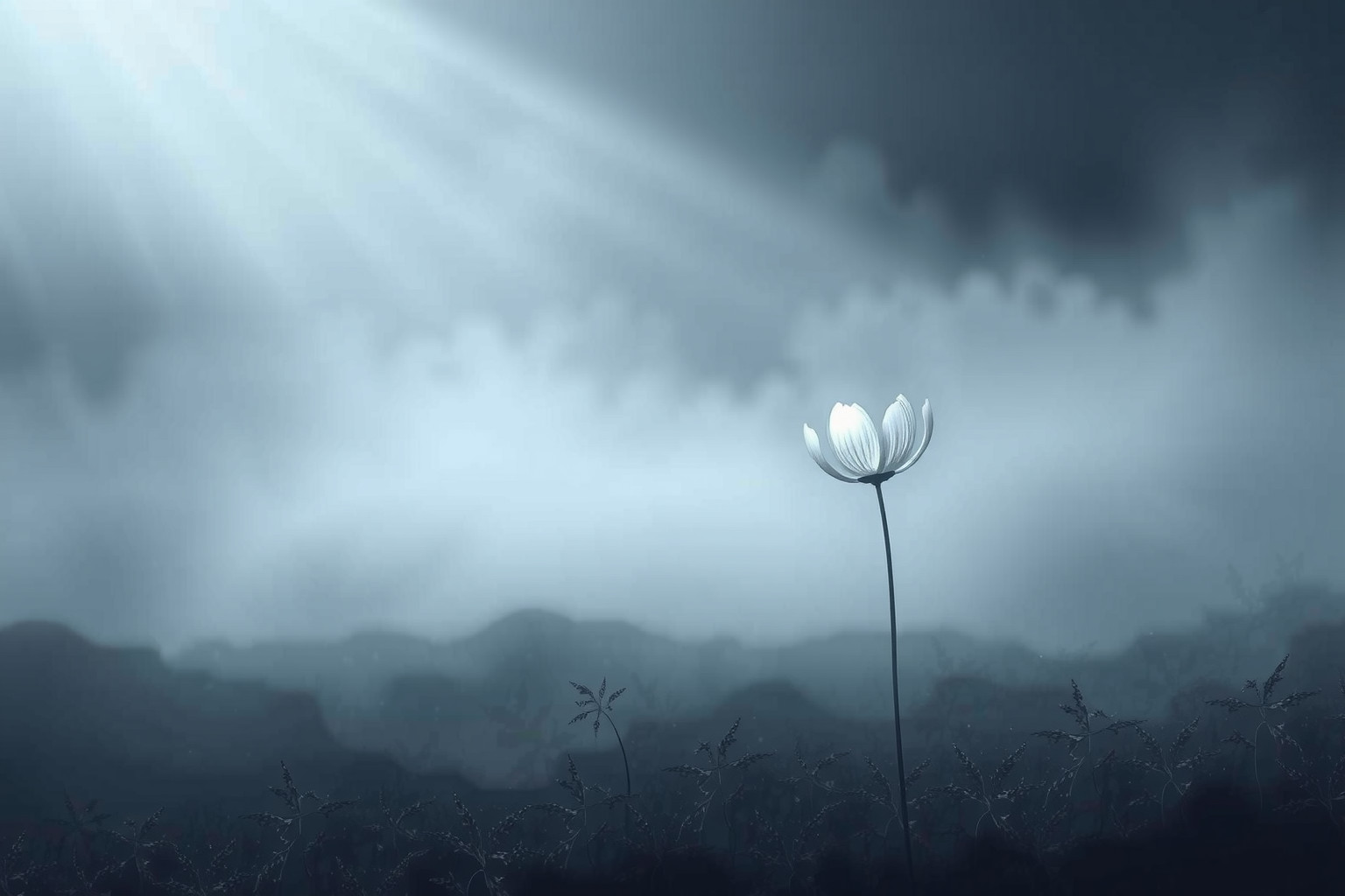 Sognare un fiore d’argento riflette solitudine e profonda introspezione personale.
