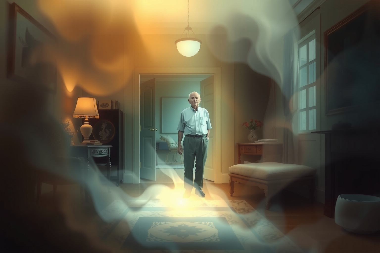 Sognare un vecchio in casa indica saggezza e radici profonde.