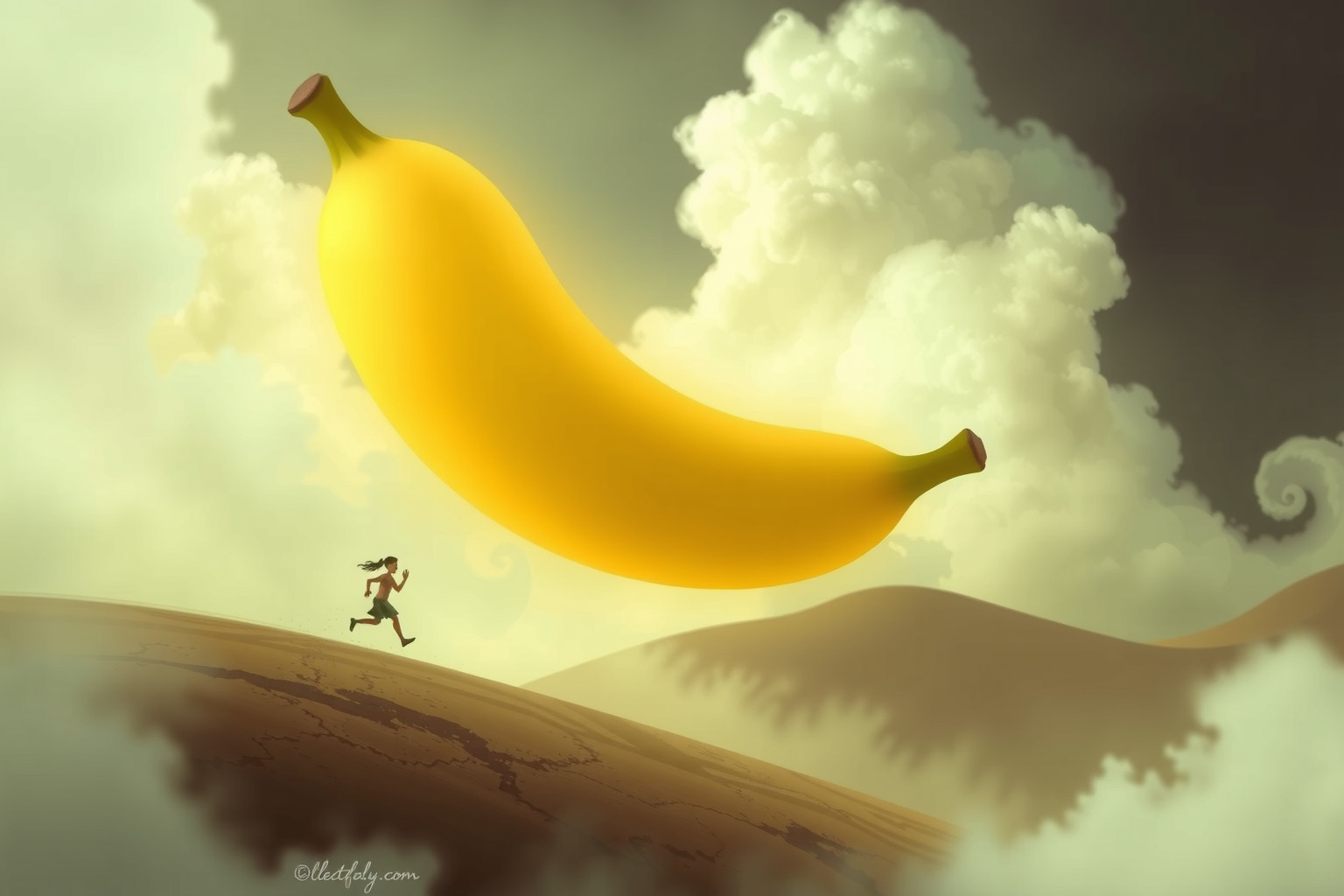 Sognare una banana gigante che insegue indica paure nascoste.