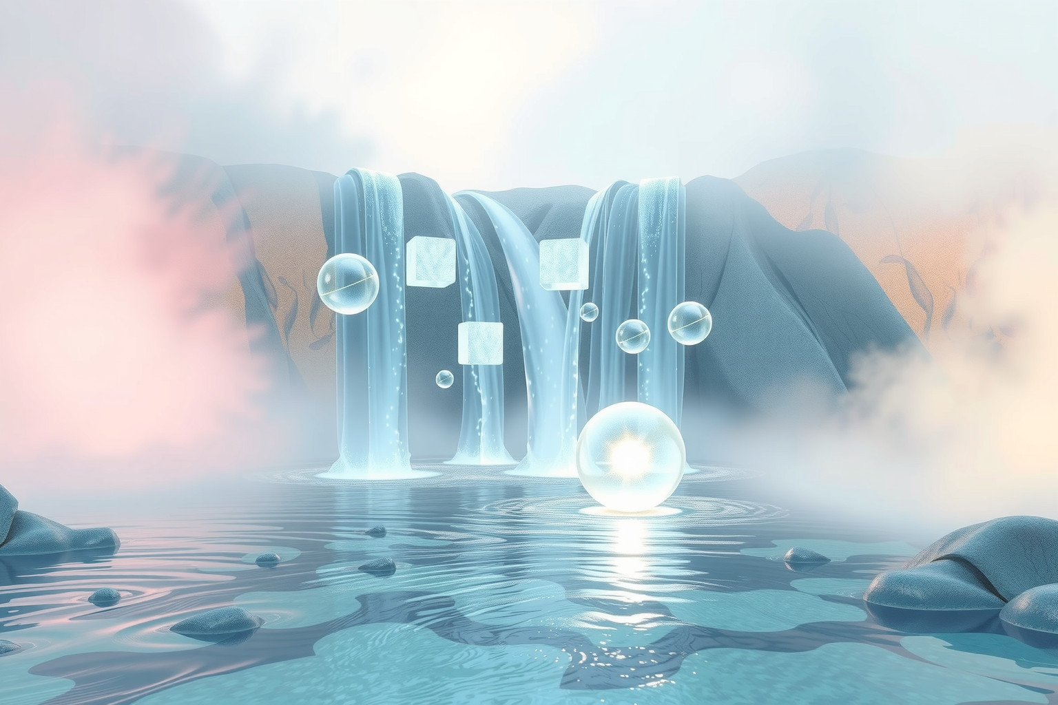 Sognare una cascata artificiale rappresenta emozioni controllate e riflessioni.