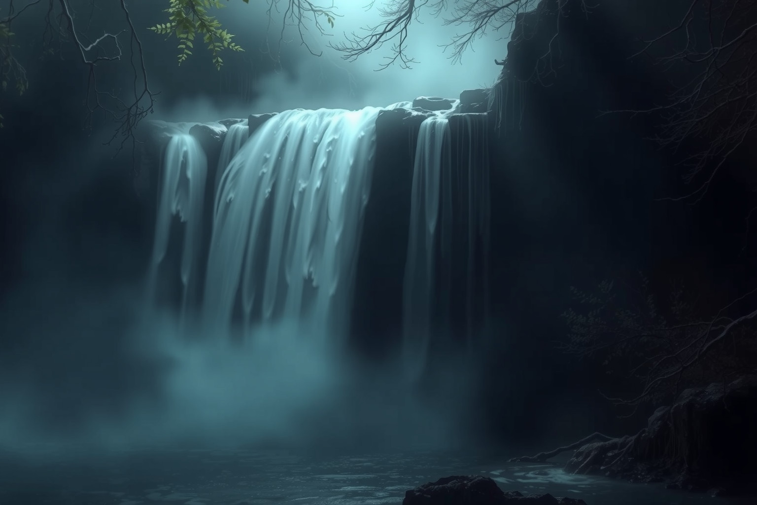 Sognare una cascata sporca riflette emozioni negative o stress nascosti.