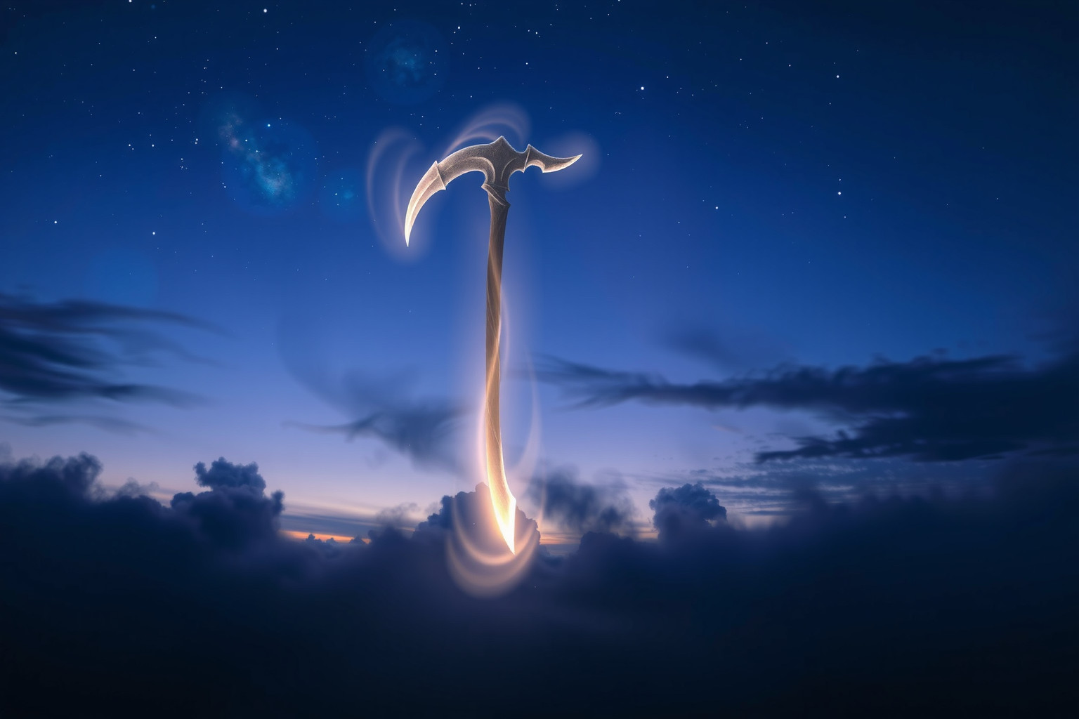 Sognare una falce cadente simboleggia destino e forze superiori.