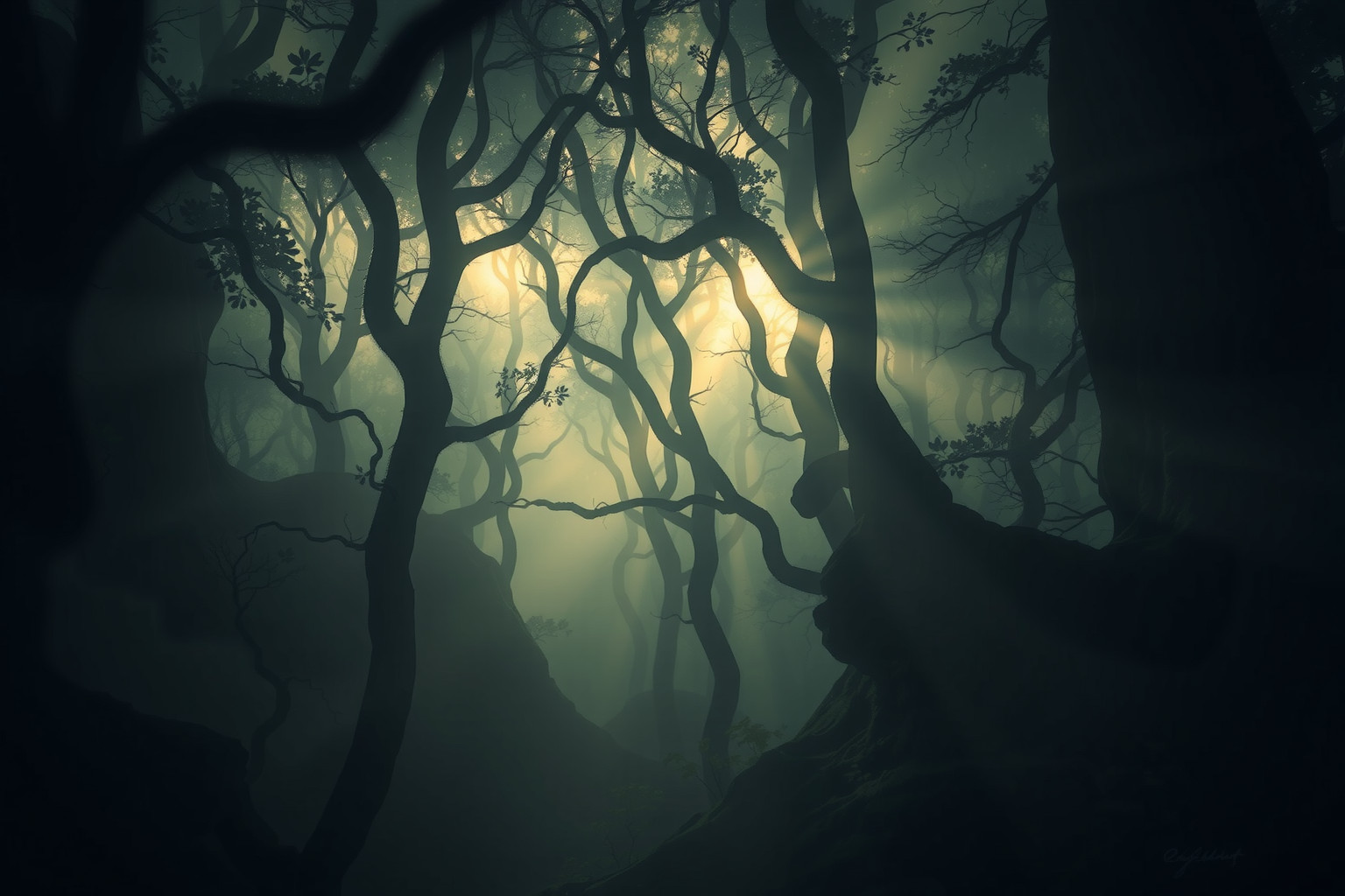 Sognare una foresta oscura simboleggia misteri interiori e paure nascoste.