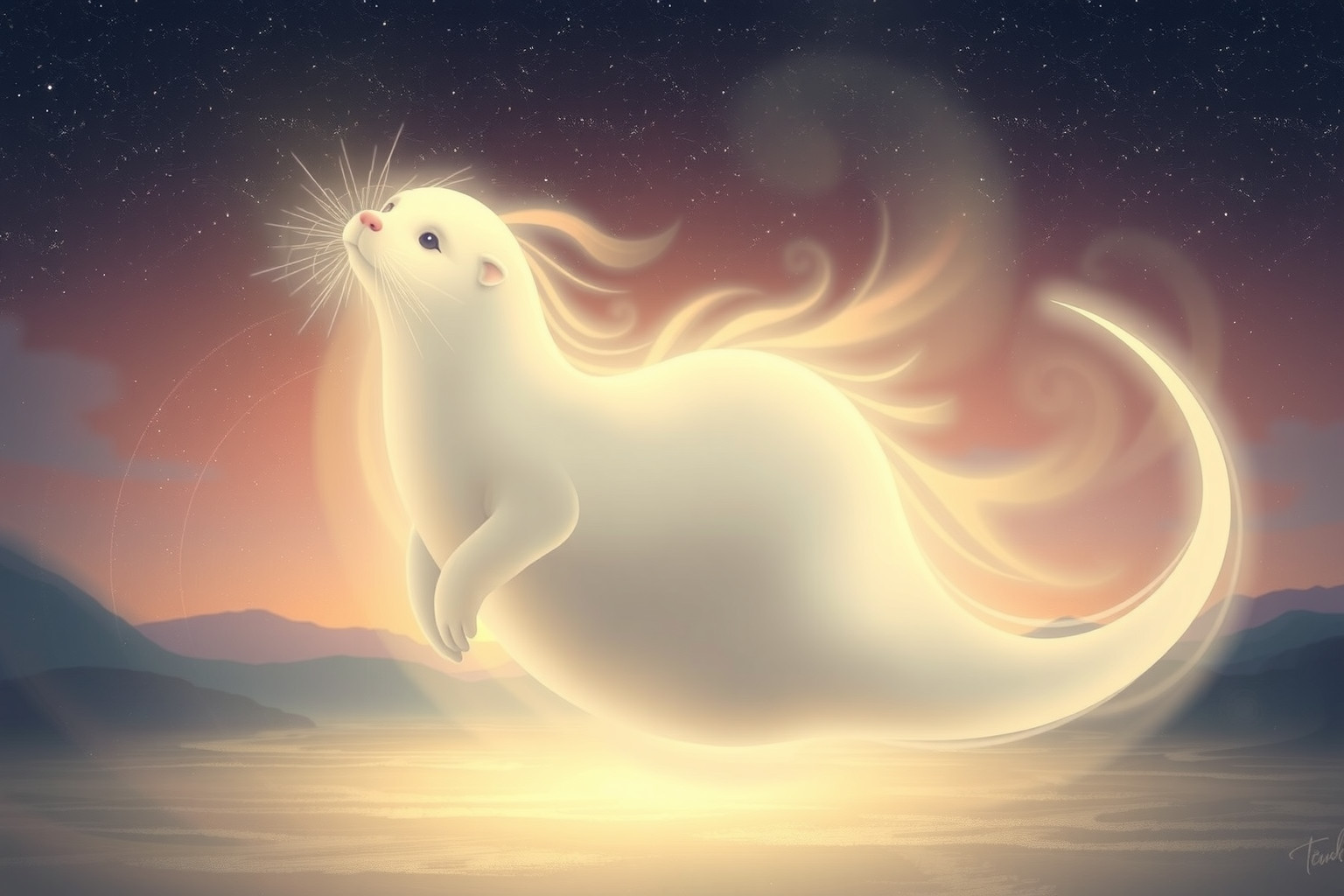 Sognare una lontra bianca simboleggia purezza e nuove opportunità.