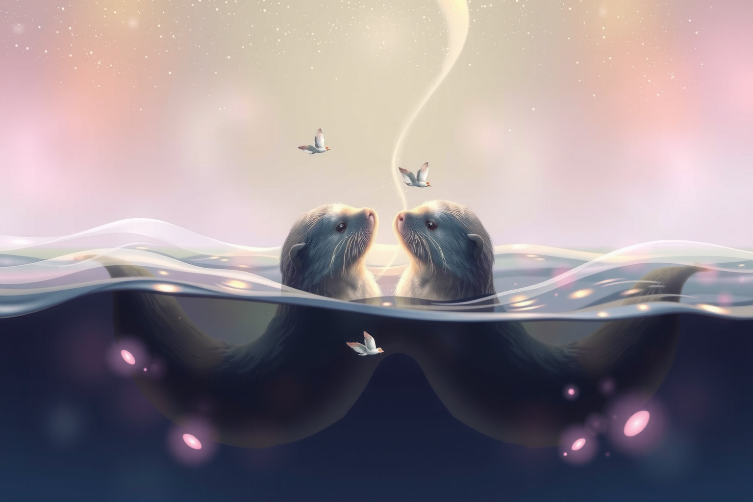 Sognare lontre giocose simboleggia gioia e relazioni armoniose.