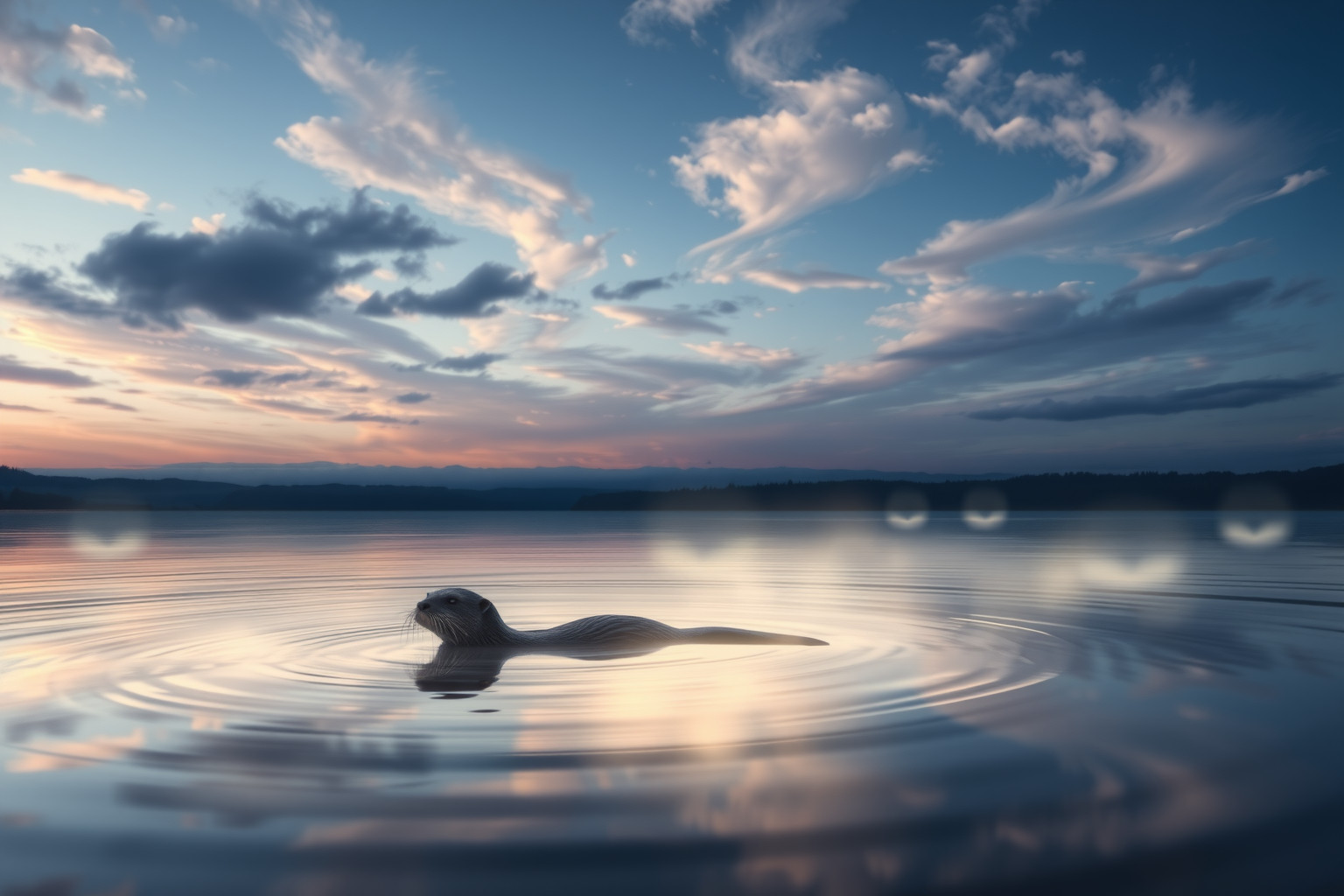 Sognare una lontra in un lago simboleggia gioia e armonia interiore.