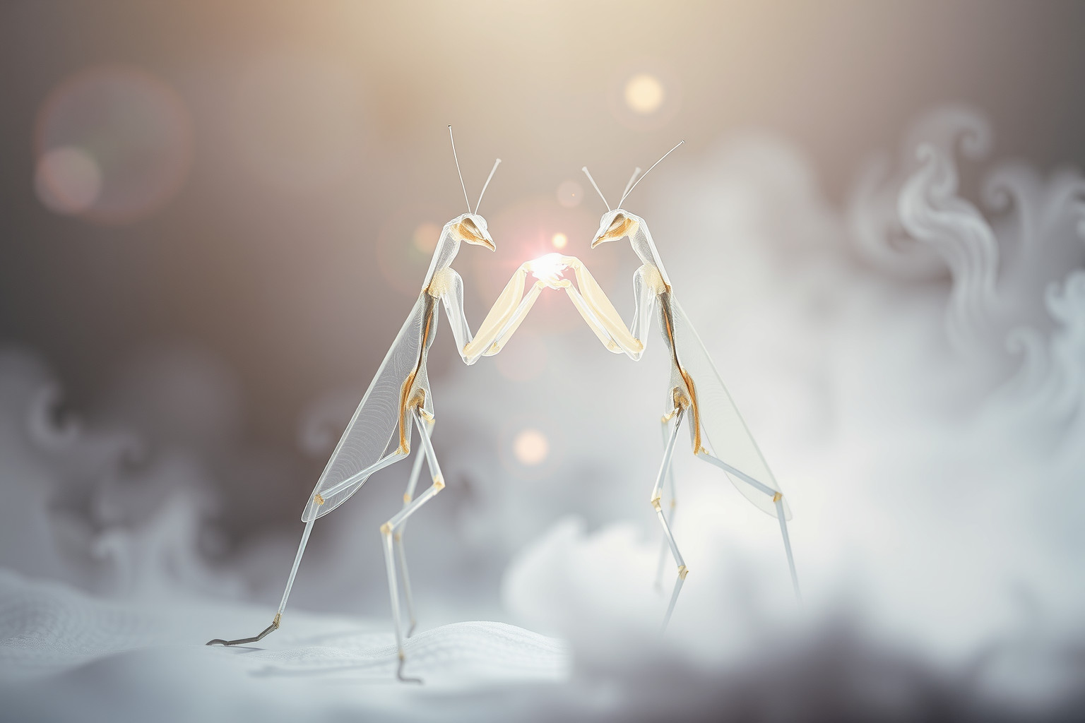 Sognare mantidi in coppia riflette lotte di potere relazionali.