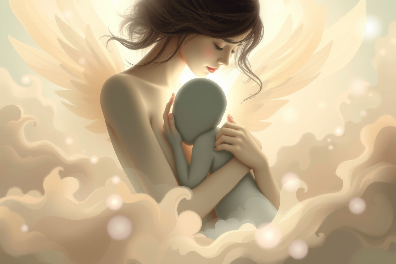 Sognare una musa che consola indica guarigione emotiva profonda.