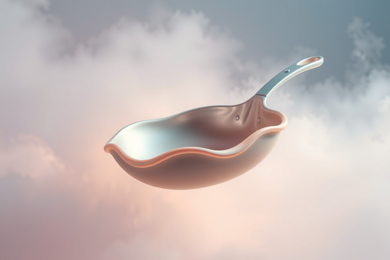 Sognare una padella deformata simboleggia problemi nascosti in famiglia.