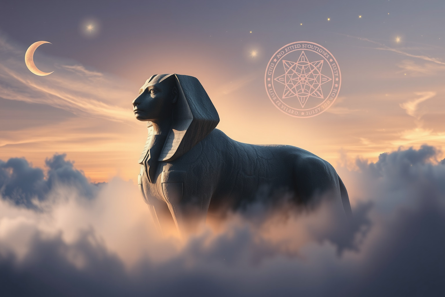 Sognare una sfinge di pietra simboleggia misteri irrisolti interiori.