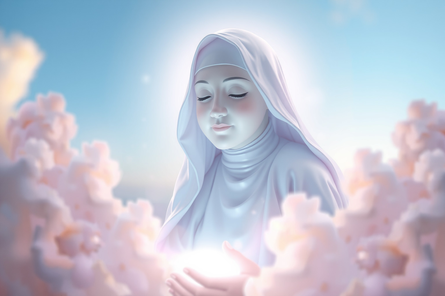 Sognare una suora sorridente simboleggia pace interiore e guida spirituale.