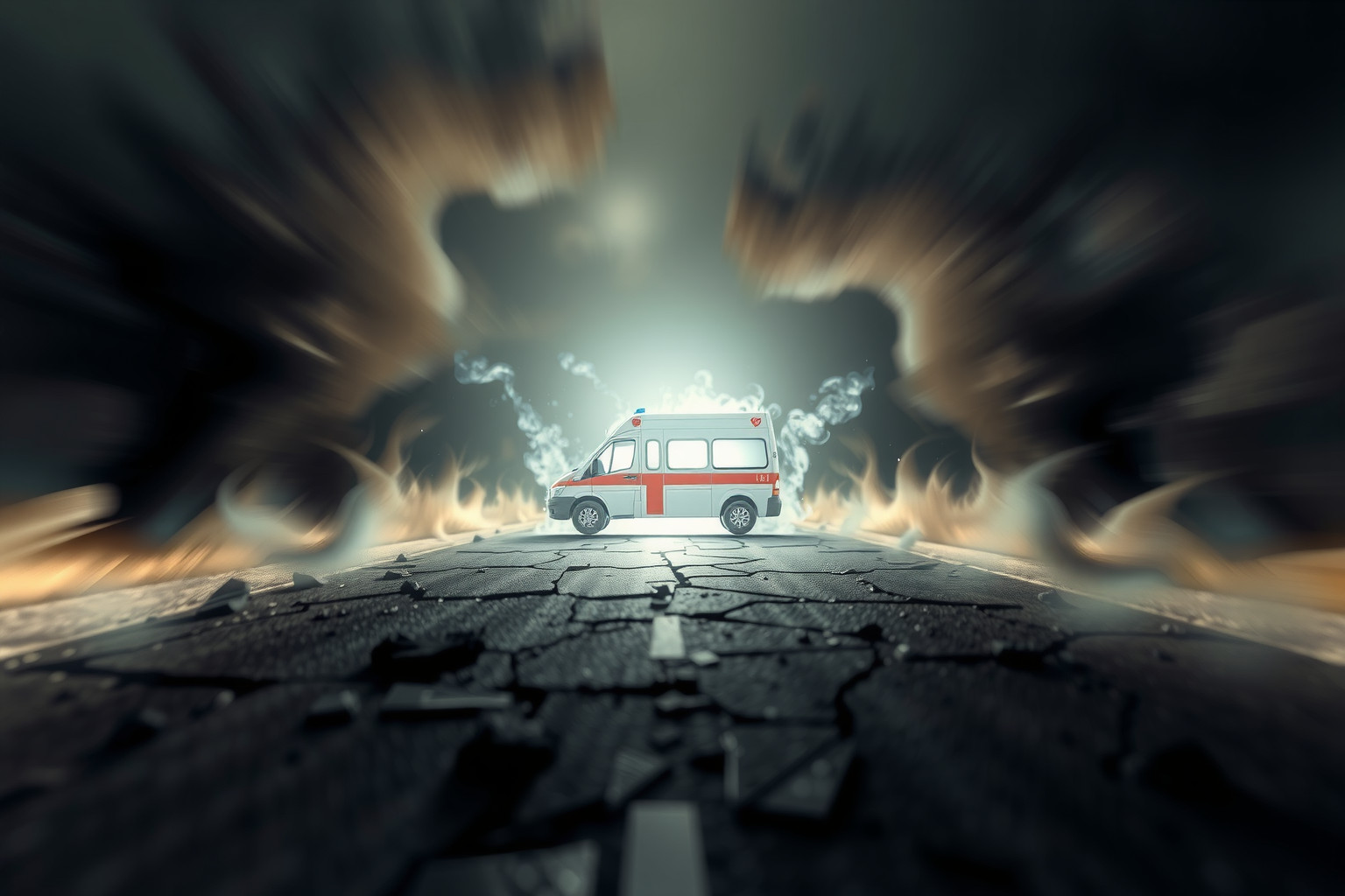 Sognare un'ambulanza in un incidente segnala aiuto imminente urgente.