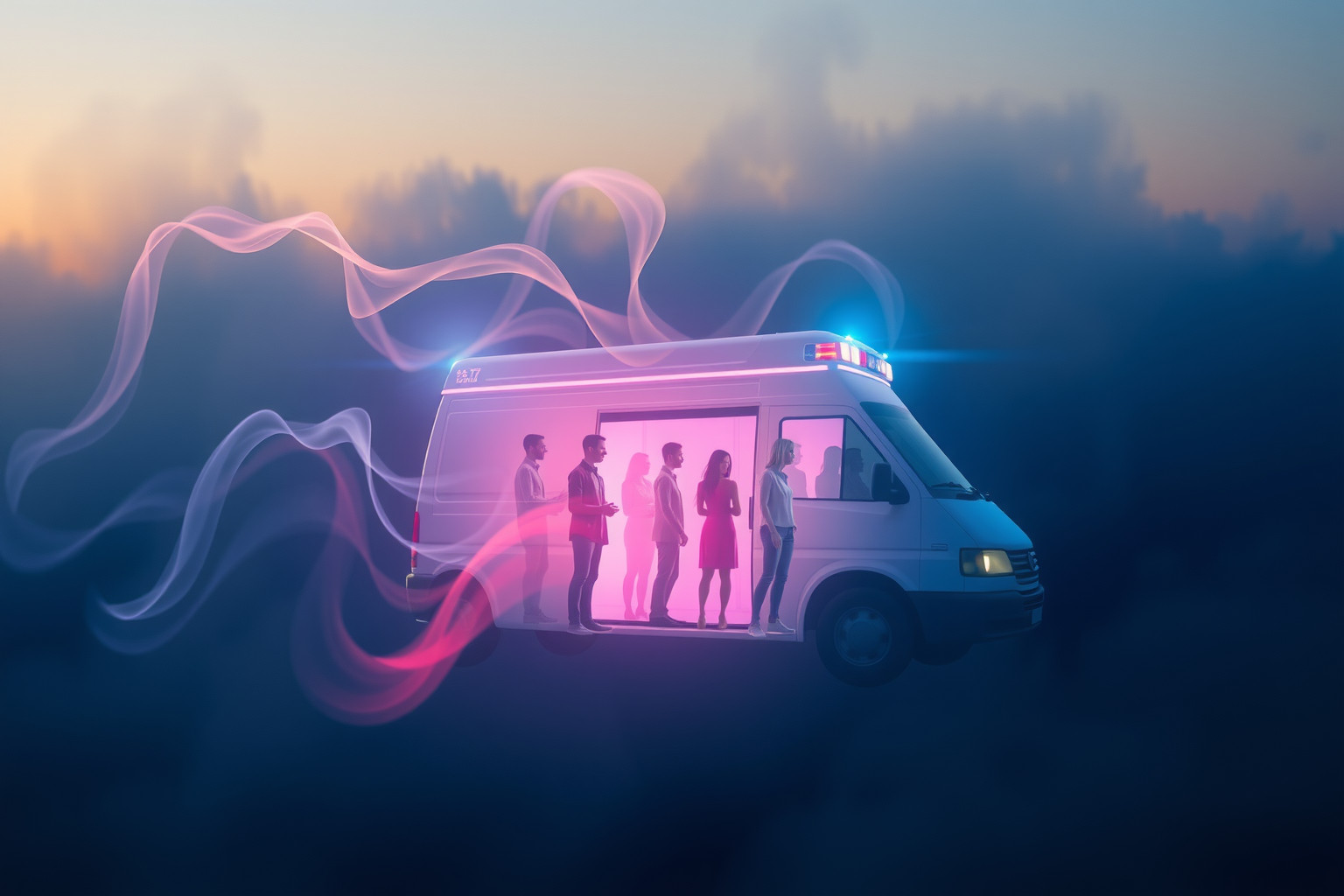 Sognare un’ambulanza piena indica ansia collettiva e bisogno d’aiuto.