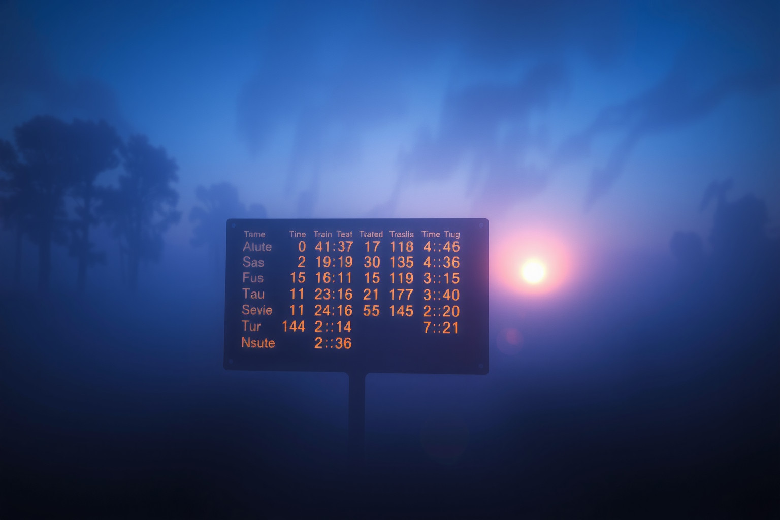 L'orario ferroviario sconosciuto simboleggia scelte e strade future impreviste.