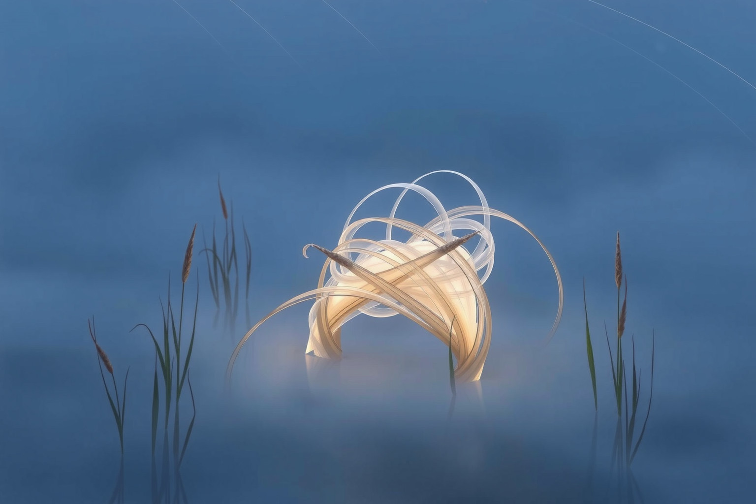 Costruire con canne di palude simboleggia nuovi progetti creativi.