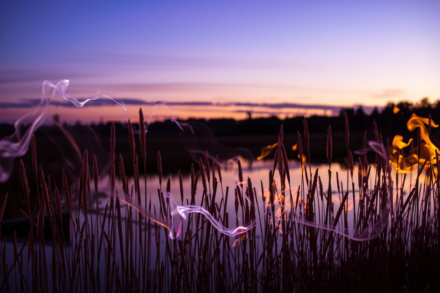 Bruciare un campo di canne simboleggia trasformazione e purificazione interiore.