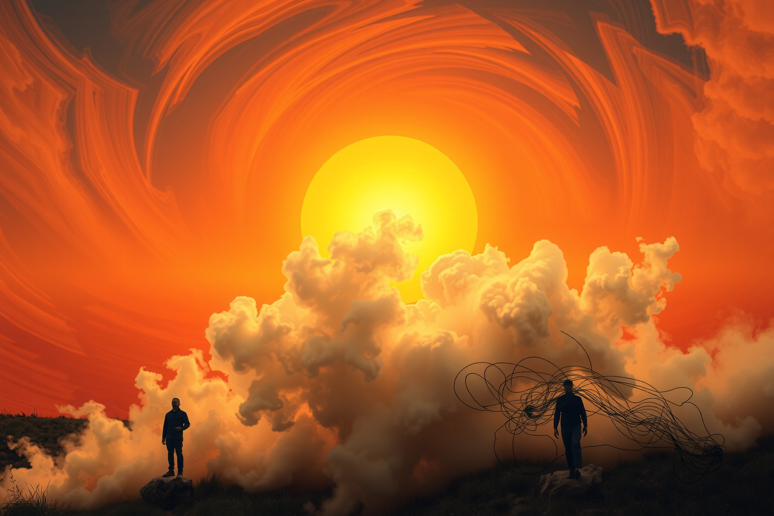 Il sole di mezzogiorno cocente simboleggia stress e pressione intensa.