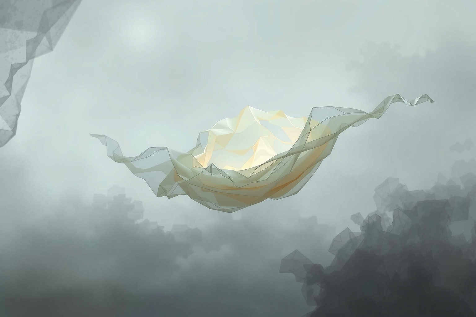 La tela cerata in un ambiente sconosciuto simboleggia protezione incerta.