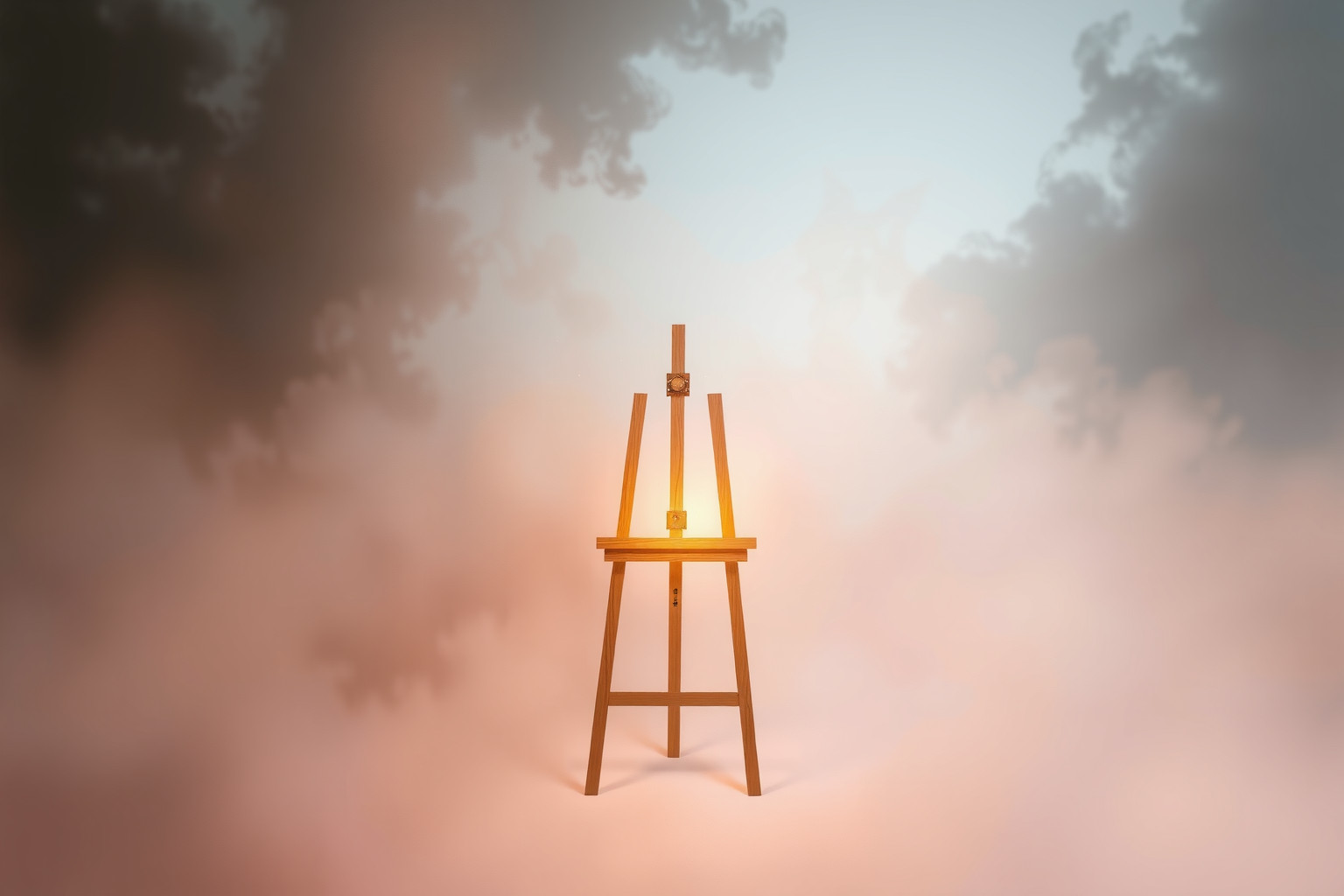 Un cavalletto ordinato riflette disciplina e chiarezza creativa nell’arte.