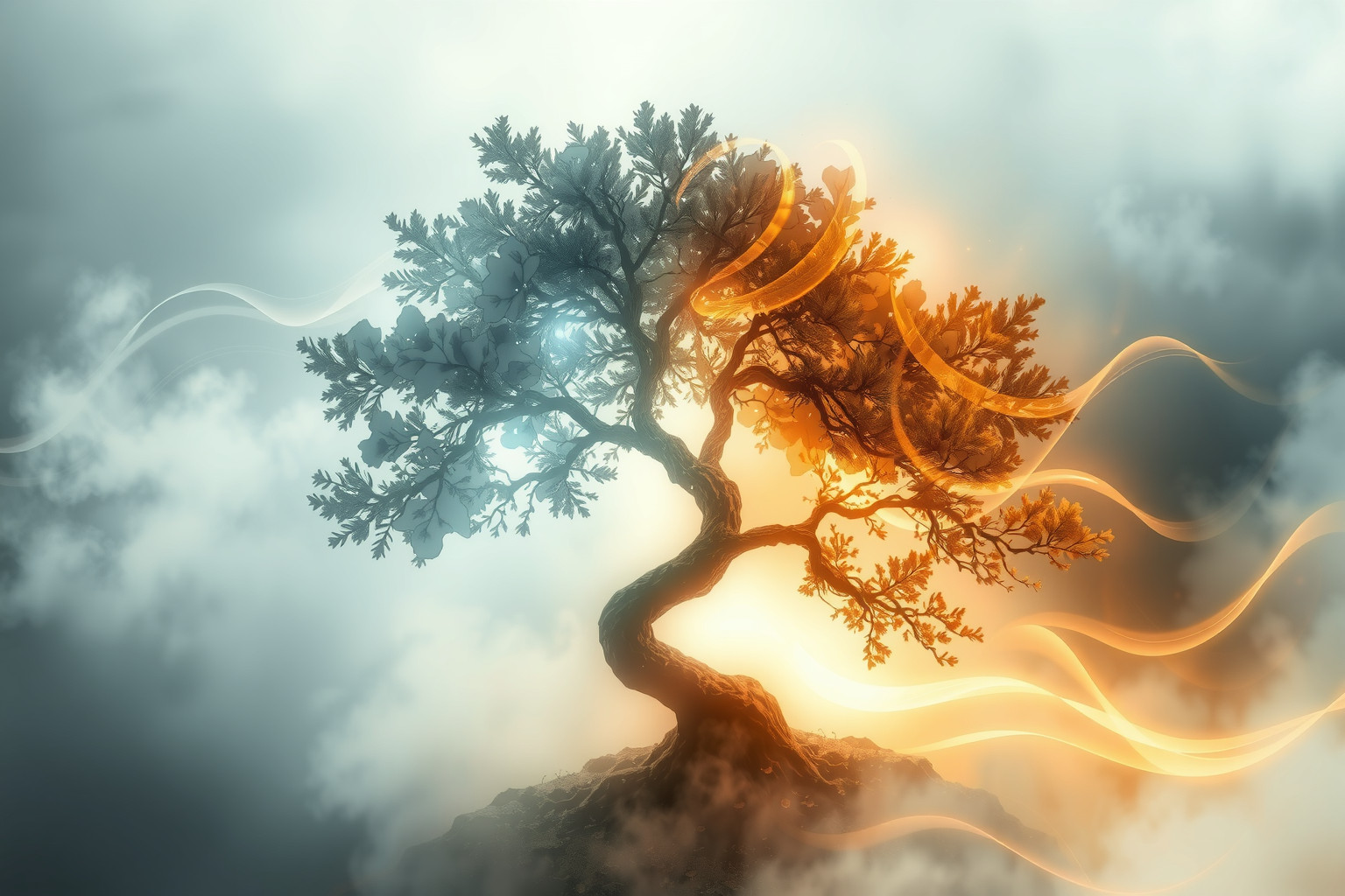 Il peccio larice simboleggia rinascita e trasformazione interiore profonda.