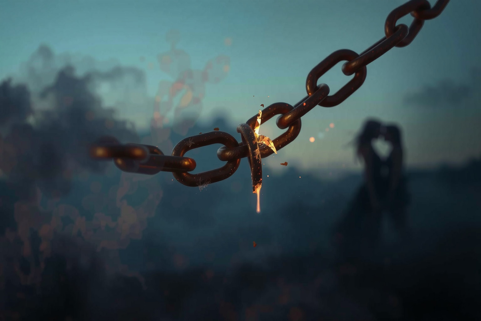 Vedere una catena arrugginita simboleggia legami passati e sofferenza.