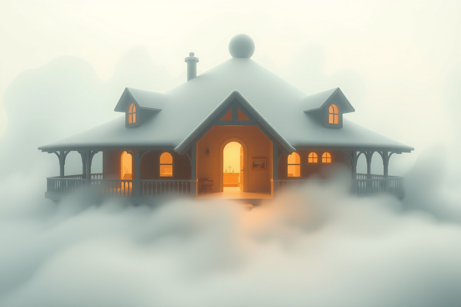 Il bungalow con stanze segrete simboleggia misteri interiori nascosti.