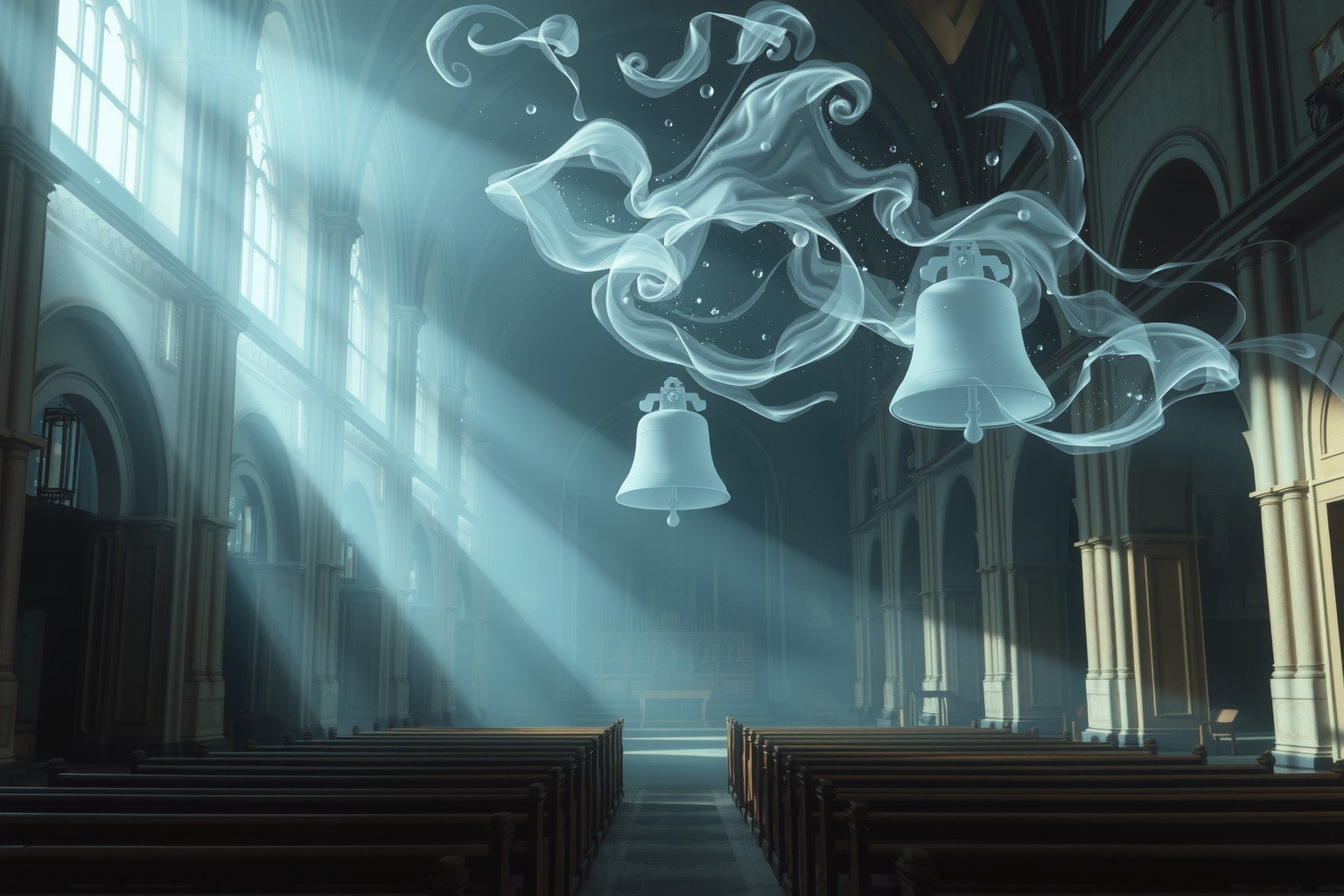 Le campane di tempesta in chiesa vuota annunciano cambiamenti profondi.