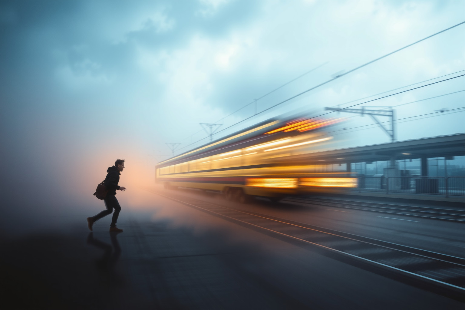 Correre per un treno riflette ansia e paura di perdere opportunità.