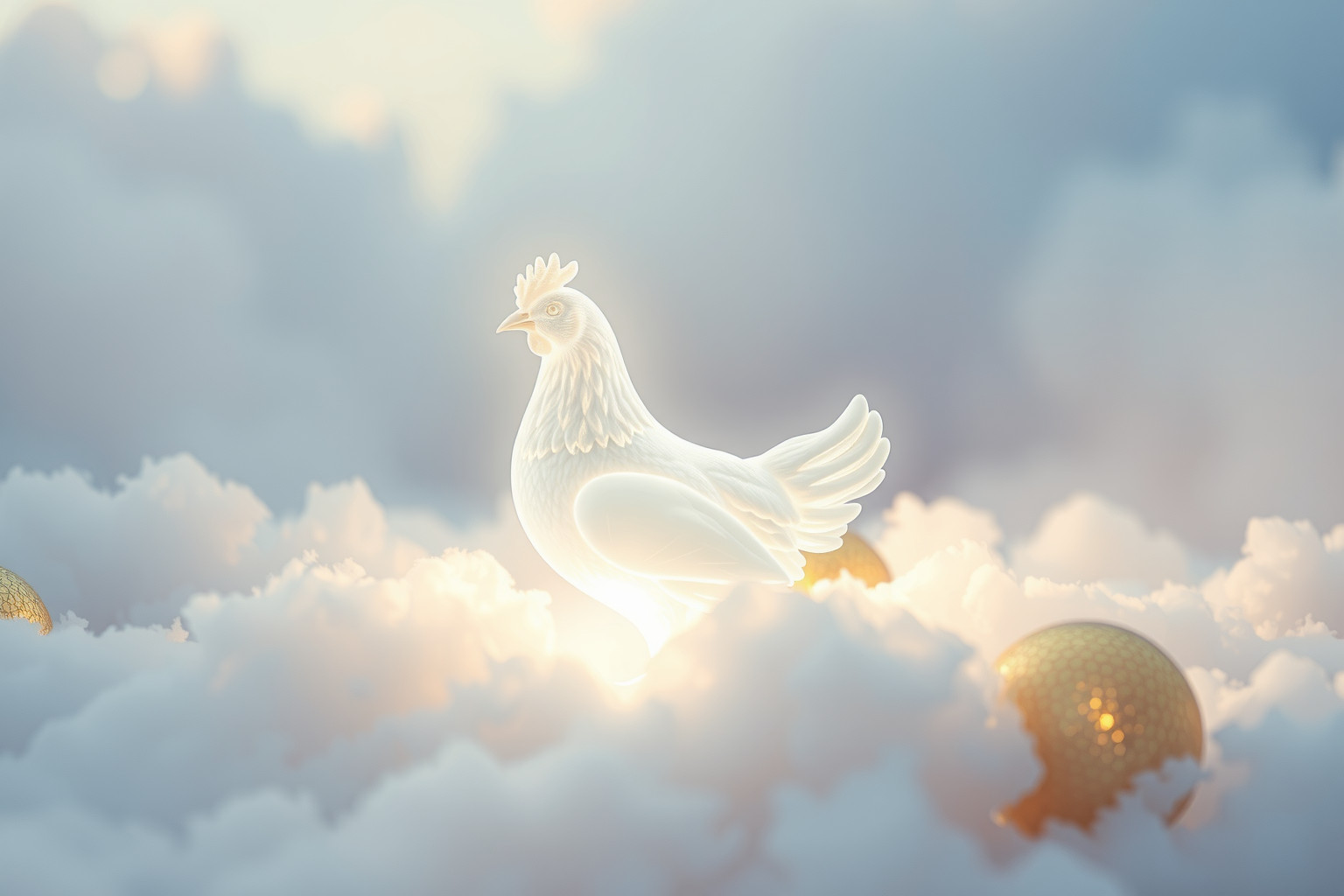 La gallina bianca simboleggia purezza e rinascita interiore.