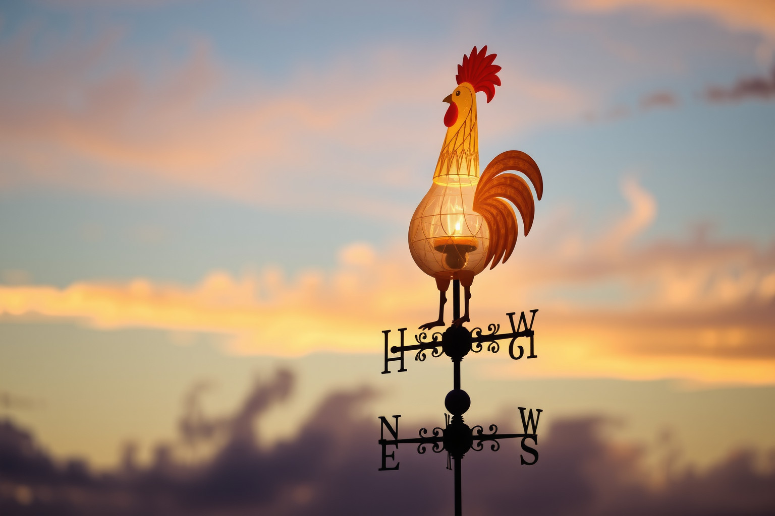 Il gallo da vento verso est simboleggia nuovi inizi brillanti.