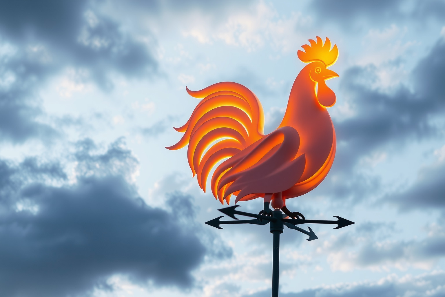 Il gallo da vento in casa annuncia cambiamenti inaspettati e adattamento.
