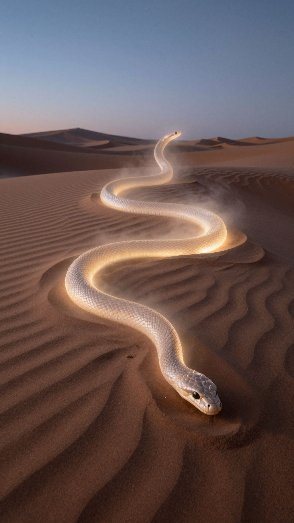 Il serpente del deserto che scompare simboleggia pericoli nascosti e inganno.