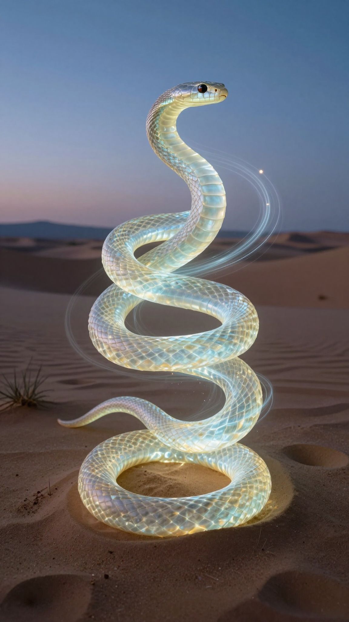 Il serpente del deserto simboleggia trasformazione e potere nascosto.
