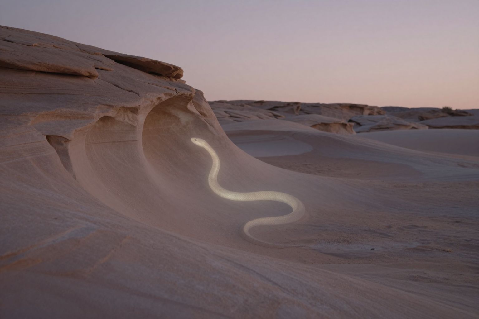 Il serpente del deserto simboleggia pericolo nascosto tra le rocce.