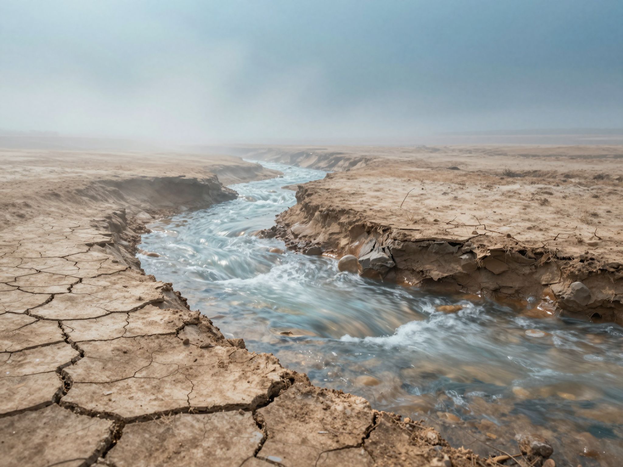 Sognare acqua che scorre senza bagnare indica emozioni represse.